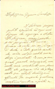 Manoscritto, lettera originale 1897 COMO Carl ROGGI ringrazia una nobildonna per la carità  ricevuta Lettera 1