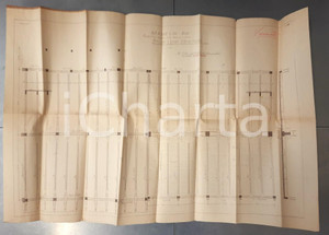 Mappa, planimetria storica 1930 ca BIELLA Lanificio RIVETTI Planimetria solaio manica a Nord 60x100 cm 1 Mappa, planimetria storica 1930 ca BIELLA Lanificio RIVETTI Planimetria solaio manica a Nord 60x100 cm 1