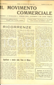 Giornale, rivista storica 1937 ROMA Rivista IL MOVIMENTO COMMERCIALE Anno XXXII n°5 Monito Fiera di Milano 1