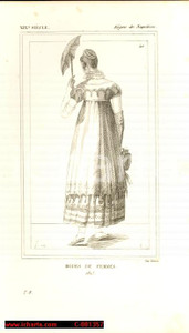 Stampa, bozzetto originale 1852 REGNE de NAPOLEON Costume franÃ§ais  Modes des femmes en 1813 Inc. CAMUS 1