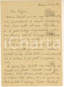 Autografo originale 1938 Vittorio Enzo ALFIERI su nascita figlia di Umberto SEGRE *Autografo 1