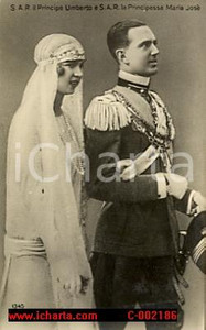 Cartolina originale da collezione 1930 RITRATTI SAVOIA Principi UMBERTO II MARIA JOSE' - Nozze - Cartolina 1
