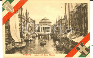 Cartolina originale da collezione 1920 ca ITALIA REDENTA TRIESTE Veduta Canal Grande *Cartolina LA FIDUCIARIA 1