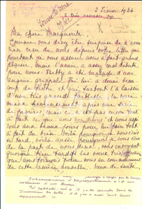 Autografo originale 1934 ORBEC FRANCE Nobile Isaure DU MERLE e la tranquillità di paese Autografo 1