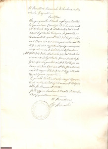 Documento originale, autentico 1861 SAMBUCA (AG) ProprietÃ  Calogero e Battista ROLLO - Certificato manoscritto 1