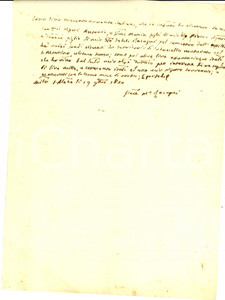 Manoscritto, lettera originale 1820 MILANO Ricevuta Giuseppe Maria RACCAGNI per affitto fondi a CODEVILLA 1