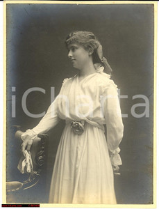 Fotografia d'epoca originale 1920 ca VERCELLI Ritratto della contessa Bellina MELLA - Foto 10x14 cm 1