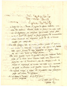 Manoscritto, lettera originale 1857 FERMO Zeffirino RE traduce biografia card. BERNETTI per dono di nozze 1
