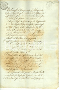 Documento originale, autentico 1863 BASSIGNANA (AL) Dote di Luigia CAVIGIOLA con terre del defunto zio 1