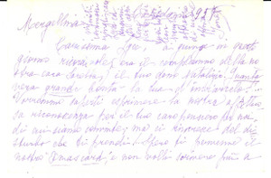 Autografo originale 1957 NAPOLI MERGELLINA Ione DE LIGUORO ringrazia per doni natalizi Autografo 1