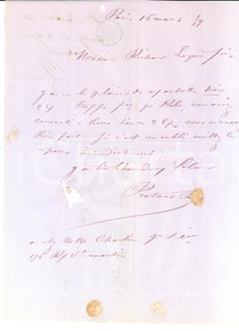 Documento originale, autentico 1859 COLOMBEYLESDEUXEGLISES Lettre Protois BABOUOT tissus à  Richard LAGERIE 1