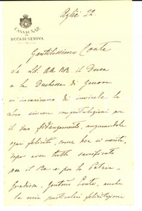 Autografo originale 1923 AGLIE  TO Luigi BALBO BERTONE DI SAMBUY congratulazioni Autografo 1