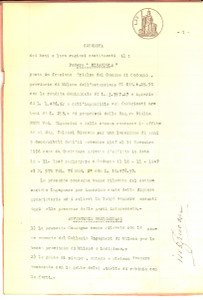Documento originale, autentico 1951 TRIULZA CODOGNO LO Relazione consegna podere MIRANDOLA a Giacomo PALAZZI 1