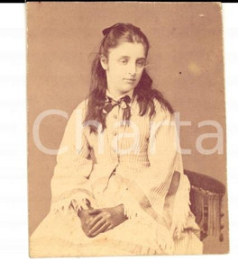 Fotografia d epoca originale 1870 ca TORINO Maria CANTONO DI CEVA SARACENO adolescente Foto cm 4x6 1