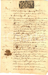 Documento originale, autentico 1735 COSTIGLIOLE D'ASTI Francesco PONCINO integra terra di Antonia TERZOLLO 1