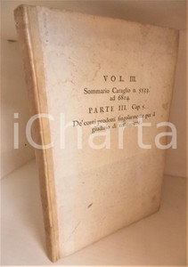 Libro, pubblicazione d epoca 17701772 TORINO Conti su eredità  marchese Ignazio di CARAGLIO Volume RARO 1