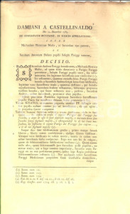 Documento originale, autentico 1784 TORINO Michele Enrico MUSSO vs Giacomo Antonio DESANO per eredità PARIGI 1