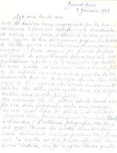 Manoscritto, lettera originale 1949 BUENOS AIRES Maria CALAMARI BOSCH sogna il ritorno in Italia AUTOGRAFO 1