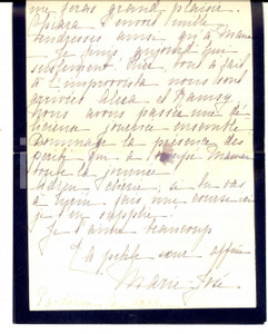 Autografo originale 1923 MAZZE  TO Maria José SIGRAY ASINARI ricorda la nonna defunta AUTOGRAFO 1