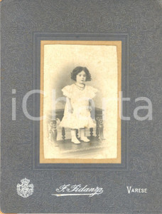 Fotografia d epoca originale 1904 VARESE Ritratto di bambina con collana di perle Foto Francesco FIDANZA 1