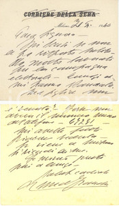 Autografo originale 1946 MILANO CORRIERE DELLA SERA Anna FRANCHI impegnata per 2 giugno Autografo 1