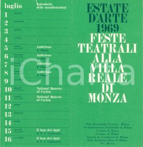Oggetto da collezione cartaceo 1969 MONZA ESTATE D ARTE Programma feste teatrali alla VILLA REALE Opuscolo 1