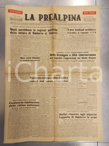 Giornale, rivista storica 1956 LA PREALPINA Umberto di SAVOIA contro Alfredo COVELLI Giornale 1