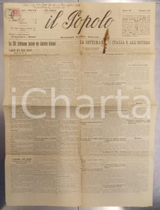 Giornale, rivista storica 1929 MODENA Giornale POPOLO XVI Settimana Sociale Cattolici Italiani DANNEGGIATO 1