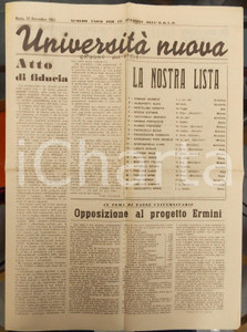 Giornale, rivista storica 1951 PAVIA UNIVERSITA  NUOVA Numero unico per le elezioni ORUP Giornale 1