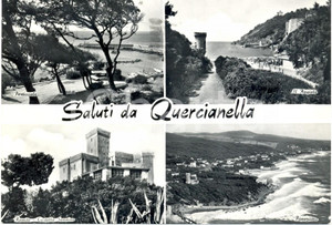 Cartolina originale da collezione 1964 LIVORNO Vedutine QUERCIANELLA Castello SONNINO Porticciolo Cartolina FG VG 1