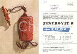 Materiale pubblicitario d’epoca 1959 MILANO Farmaceutica LA PREALPINA Nestrovit 9 con calcio Pubblicità 1