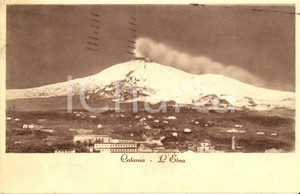 Cartolina originale da collezione 1935 ca CATANIA Veduta panoramica dell ETNA innevato Cartolina postale FP VG 1