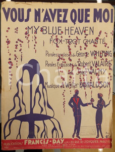 Oggetto da collezione cartaceo 1928 VALAIREVALMY  DONALDSON Vous n avez que moi  Fox trot chanté Spartito 1