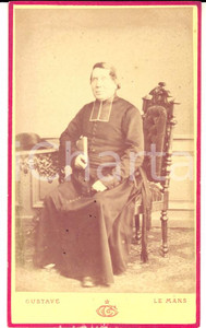 Fotografia d epoca originale 1870 ca LE MANS F Ritratto di sacerdote in veste talare Fotografia GUSTAVE 1