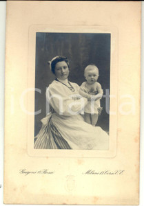 Fotografia d epoca originale 1907 MILANO Ritratto di bambino con la balia Foto GUIGONI e BOSSI 1