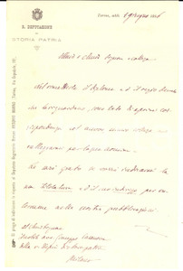 Autografo originale 1886 TORINO Lettera barone Antonio MANNO a Giuseppe CASANOVA Autografo 1