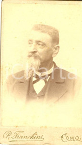 Fotografia d epoca originale 1890 ca COMO Ritratto di Andrea DEL VECCHIO Fotografia P. FRANCHINI 1