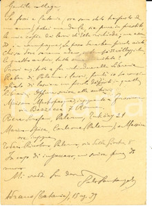 Autografo originale 1939 ADRANO CT Salvatore SANTANGELO consiglia Libreria REBER Autografo 1