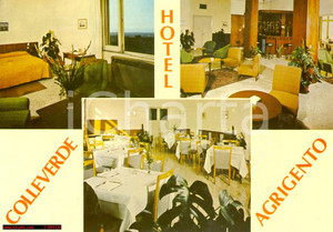 Cartolina originale da collezione 1970 ca AGRIGENTO Hotel COLLEVERDE Vedutine Interno *Cartolina postale FG NV 1
