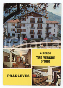 Cartolina originale da collezione 1980 ca PRADLEVES CN Hotel TRE VERGHE D ORO Vedutine Cartolina postale VINTAGE 1