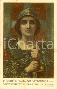 Cartolina originale da collezione 1918 WW1 Perché l ITALIA sia vittoriosa sottoscrivete Prestito nazionale FP NV 1