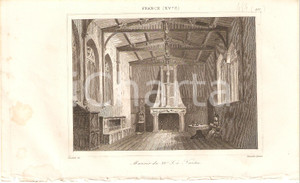 Stampa, bozzetto originale 1840 NANTES (FRANCE) Manoir du XV siÃ¨cle - L'univers *Stampa inc. LEMAITRE 1