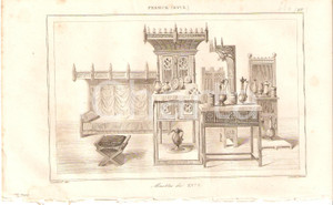 Stampa, bozzetto originale 1840 FRANCE Meubles du XV siÃ¨cle  L univers Stampa inc. LEMAITRE 1