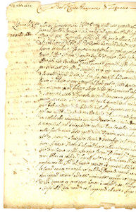 Documento originale, autentico 1663 LAGNASCO (CN) Conte Gaspare TAPARELLI vende prato bialera a Filippo ARRIGO 1