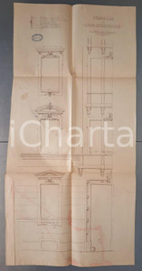 Mappa, planimetria storica 1920 ca BIELLA Progetto di casa ing. Guido GHERSINA Particolare prospetto 57x40 1 Mappa, planimetria storica 1920 ca BIELLA Progetto di casa ing. Guido GHERSINA Particolare prospetto 57x40 1