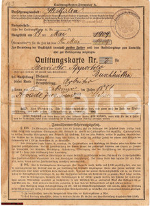 Oggetto da collezione cartaceo 1909 BUSCHHUTTEN Tessera Apostolo ARVIOTTO emigrato 1