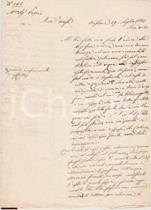 Documento originale, autentico 1853 COPIANO PV Controversie con il fattore CATENACCI  Lettera 1