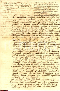 Documento originale, autentico 1847 VILLAFRANCA PIEMONTE Antonio MOTTURA calunniato come dissipatore 1