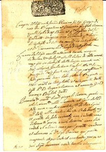 Documento originale, autentico 1735 COSTIGLIOLE D'ASTI Francesco PONCINO acquista terra dei coniugi CAROSSO 1