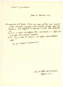 Autografo originale 1858 FERMO Nomine a cavalieri per figli Severino SERVANZI-COLLIO *Lettera 1